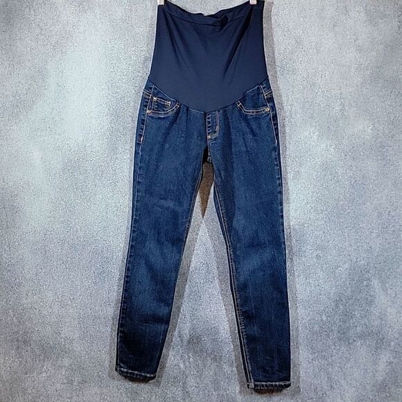 Indigeo Blue Secret Fit Belly Super Stretch Skinny Maternity Jeans - Picture 8 of 16